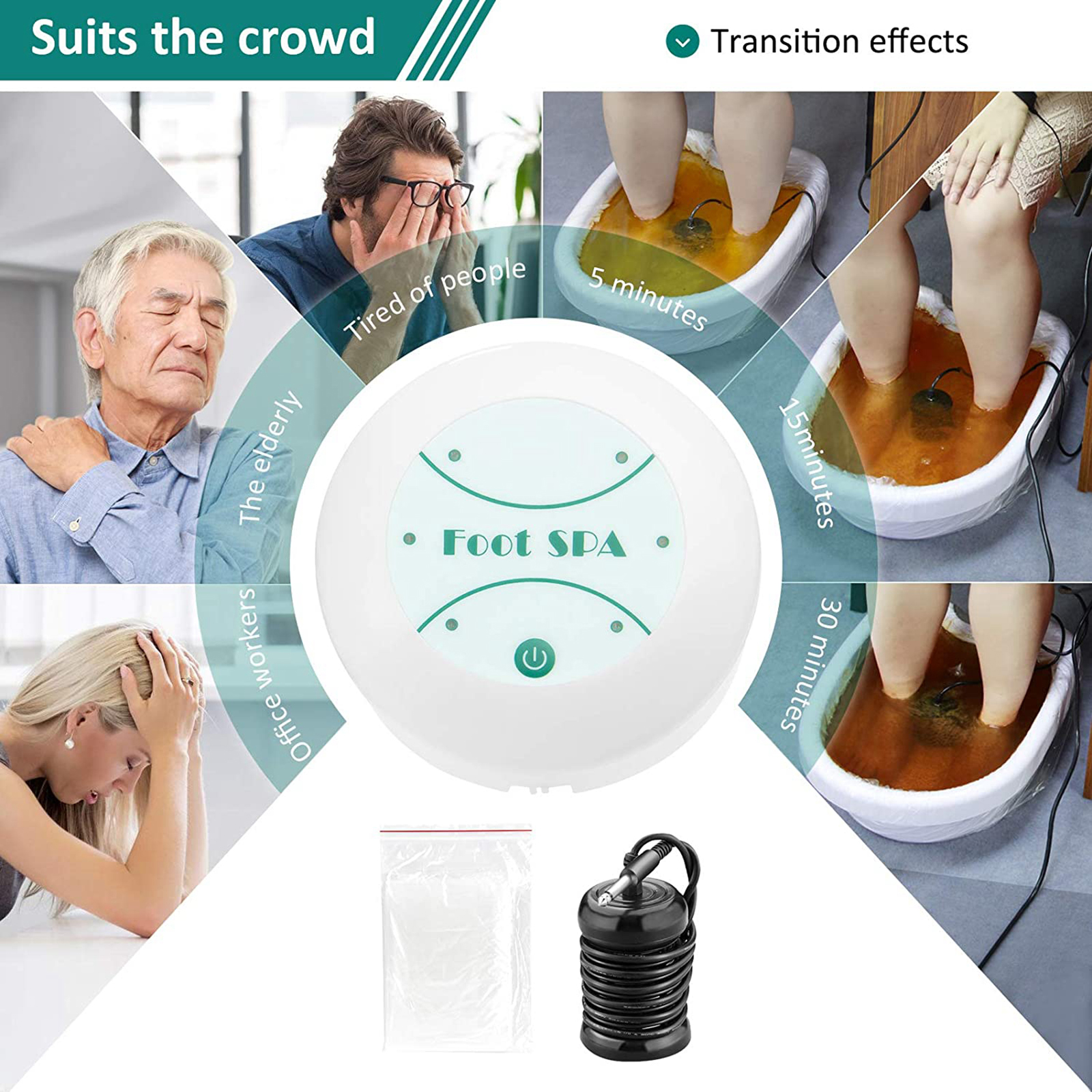 Ionic Detox Foot Basin Bath Spa Cleanse M hine Relax Refresh Body Foot Spa Foot Bath Massage Home Use EU Plug