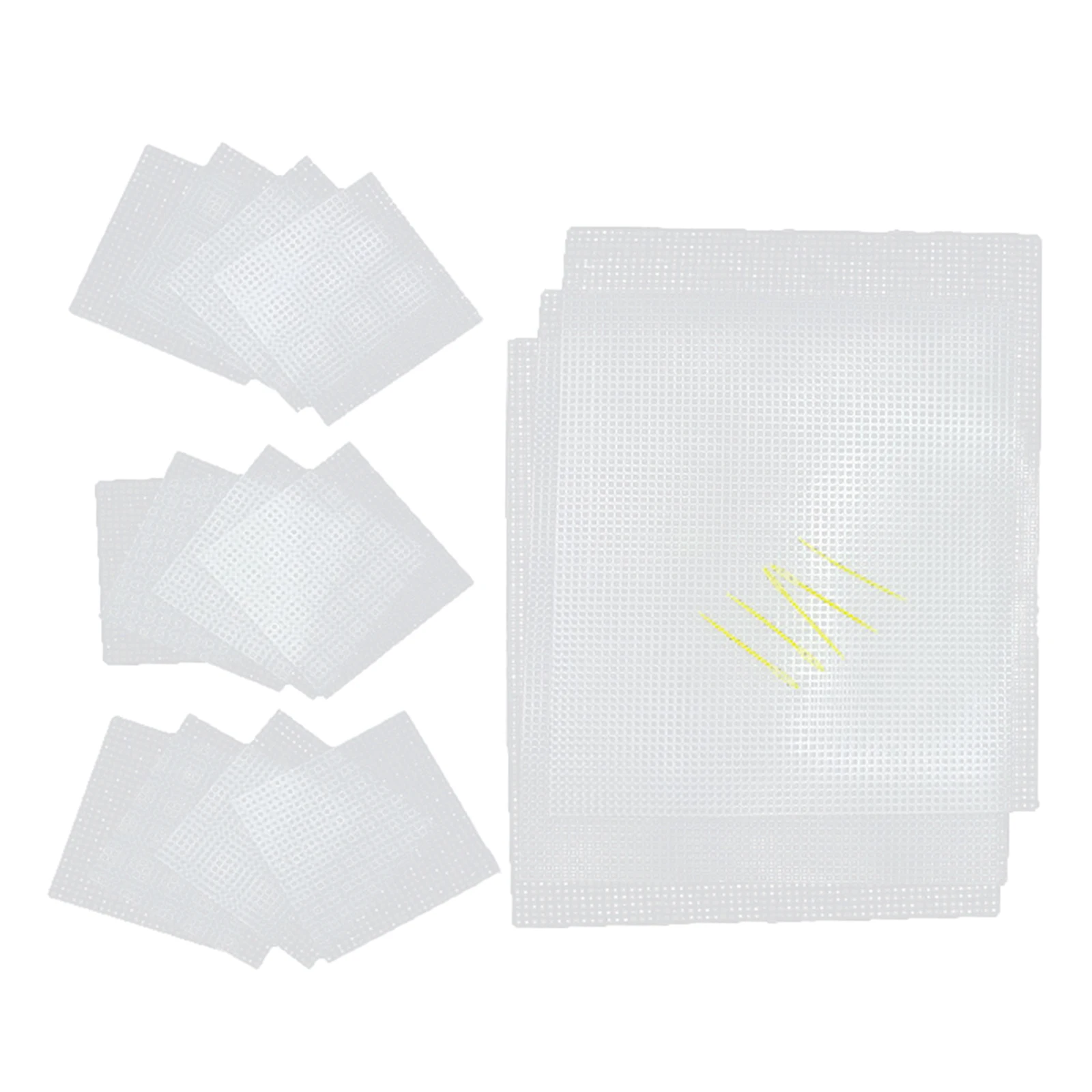 20Pcs Square Rectangle Mesh Plastic Canvas Sheets for Embroidery Crochet