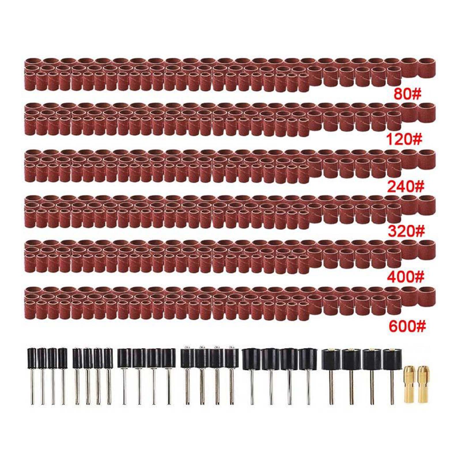 458PCS Sanding Band Sander Sleeves Machine Bits 80# 120# 240# 320# 400# 600#
