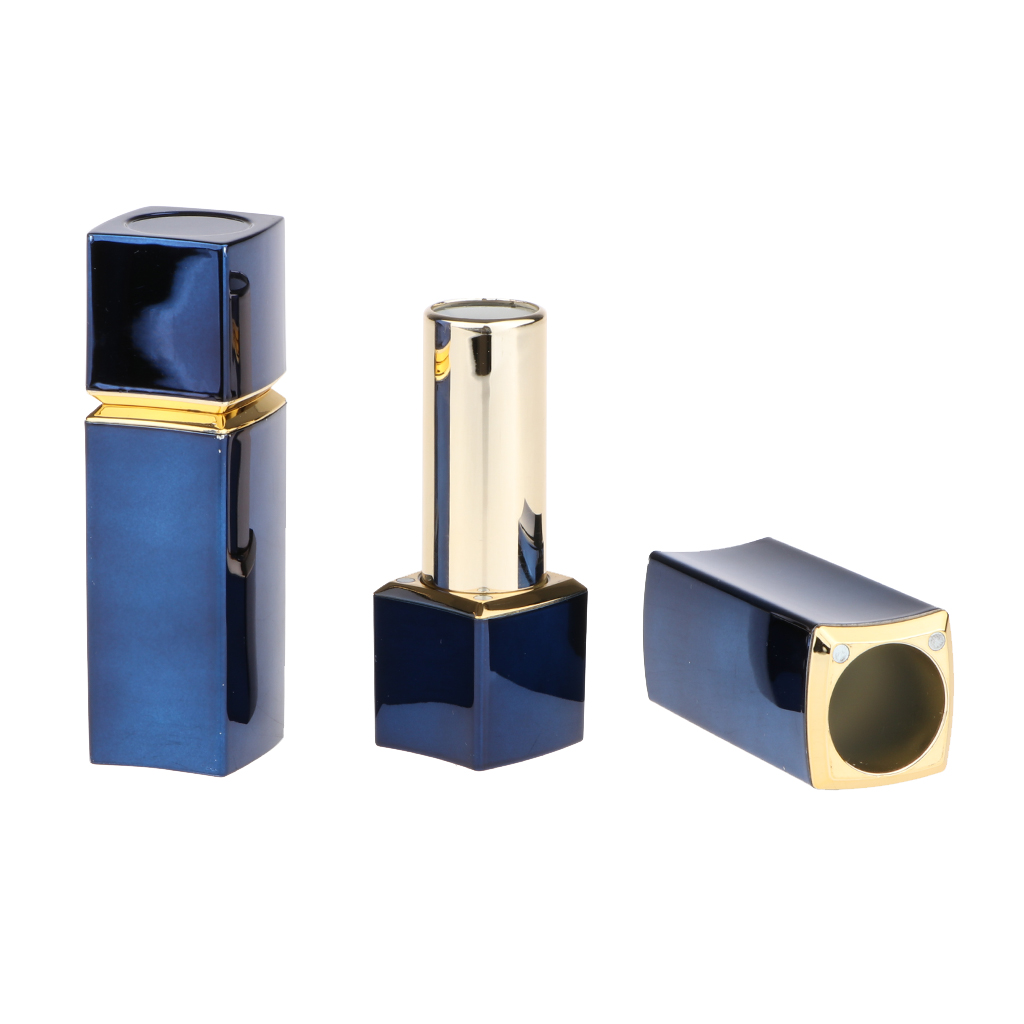 2x Lip Gloss Tube Blue Plastic DIY Lipstick Containers Lip Balm Holder Vials