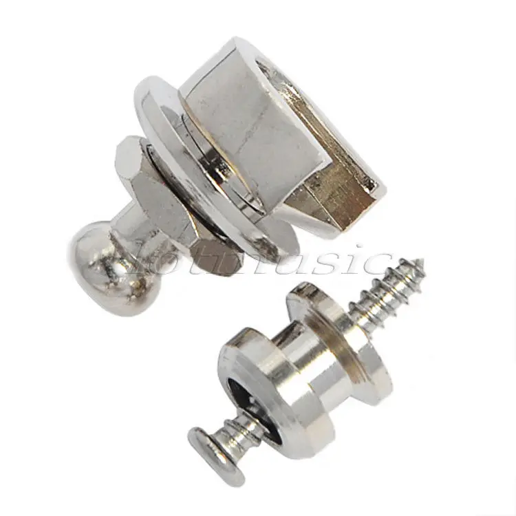 10pcs Skidproof Strap Lock for Electric Guitar Bass Silver