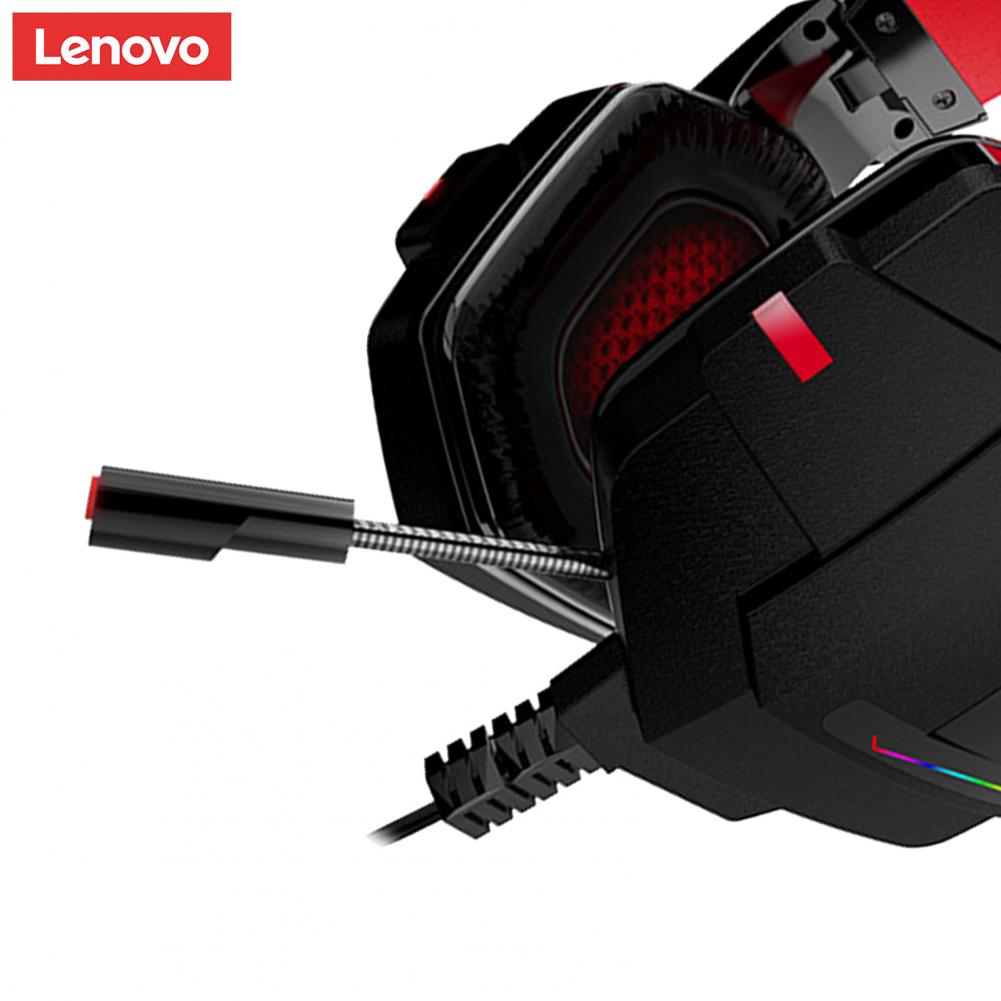 Lenovo Hu85 Gaming Headphone Wired USB Cool Noise Reduction Effect Lighting ABS Over-Ear Headphone HiFi Surround Cool Lighting 22 H0ab648e6b74b410a81a97c166df1b21dQ
