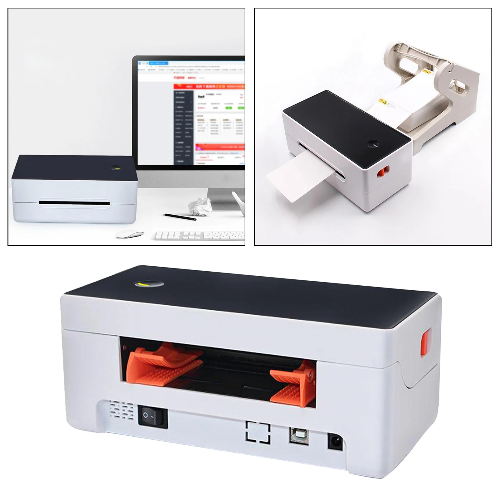 Label Printer, Direct Thermal High Speed Printer Barcode Printer High Speed 150mm/s 203dpi - EU Plug