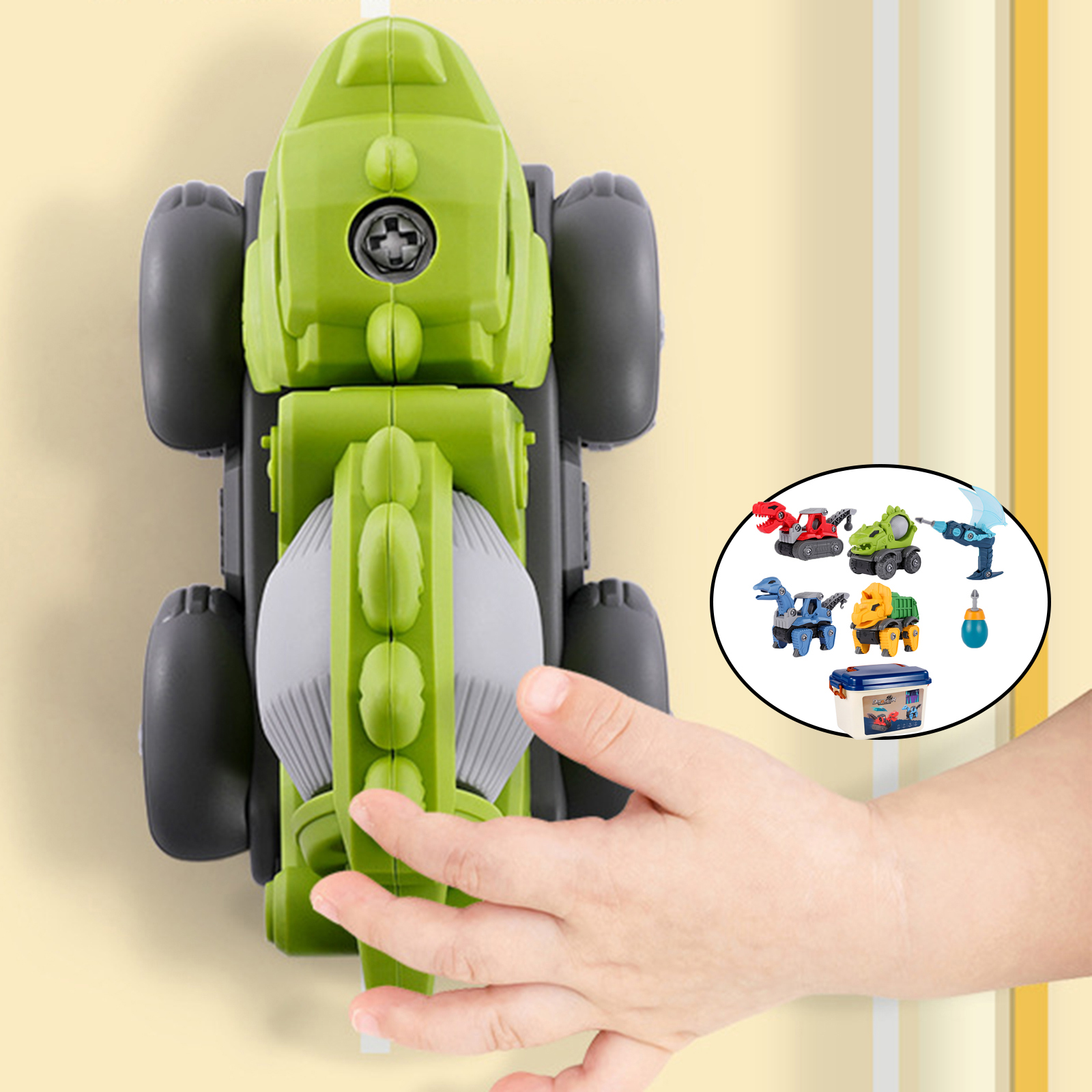 DIY Assembly and Disassembly Dinosaur Engineering Truck Toy Puzzle Construction Set Early Educational Develop Toys for Kids
