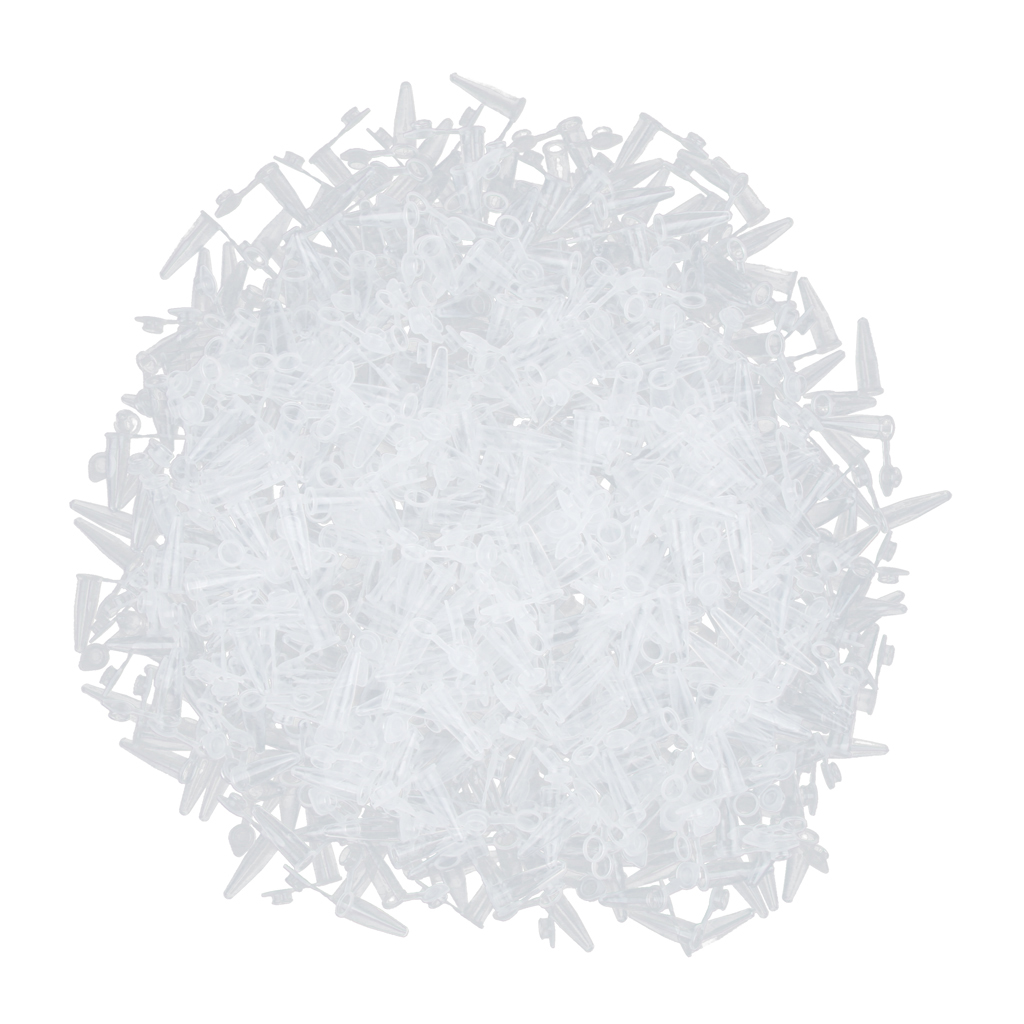 1000 x 0.2ml Plastic Micro Centrifuge Test Tubes Vials with Snap Caps, Premium