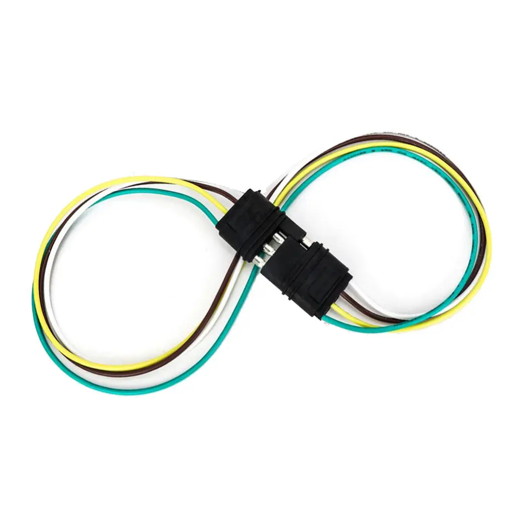 4- Trailer Light Wiring Harness Extension Flat 24`` Wire Connector
