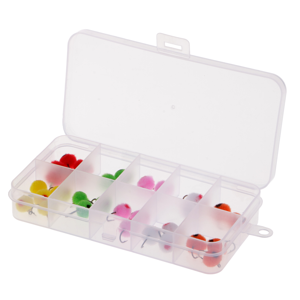 36pcs  #12 Glo Bug Fishing Egg Flies Salmon Trout Fly Fishing Flies Mixed 6 Colors For Fishing Lures Tackle