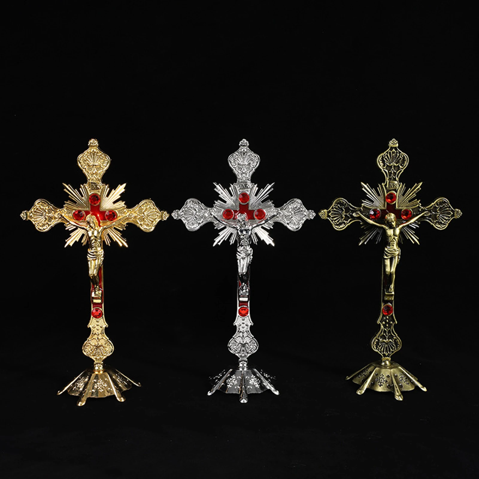 Metal Standing Catholic Christian Altar Church Home Decoration Chapel Cross Crucifix