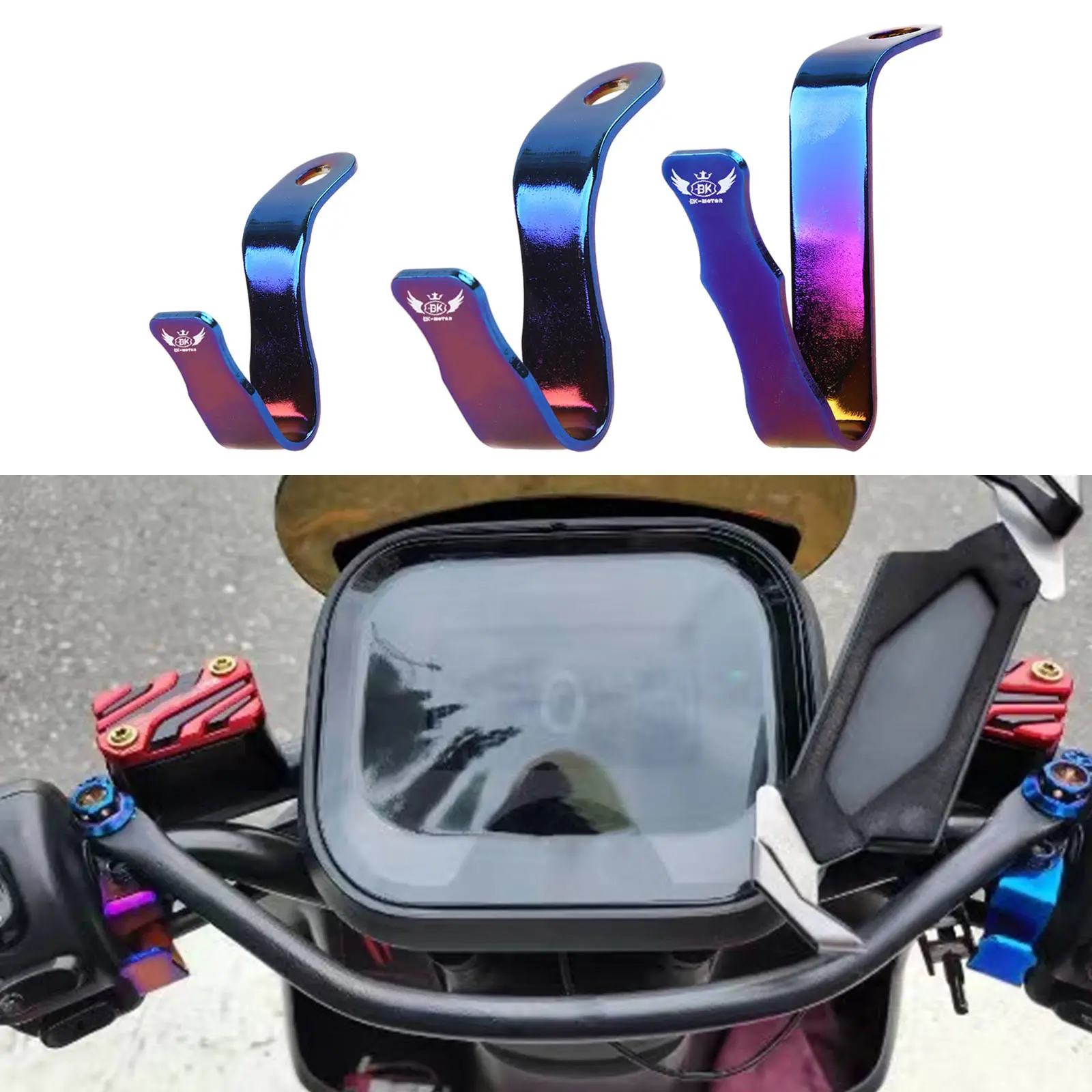 Motorcycle Helmet Rack Protective Gear Titanium Alloy Colorful Motorbike Accessories convenient Hook Holder for Bag Hat