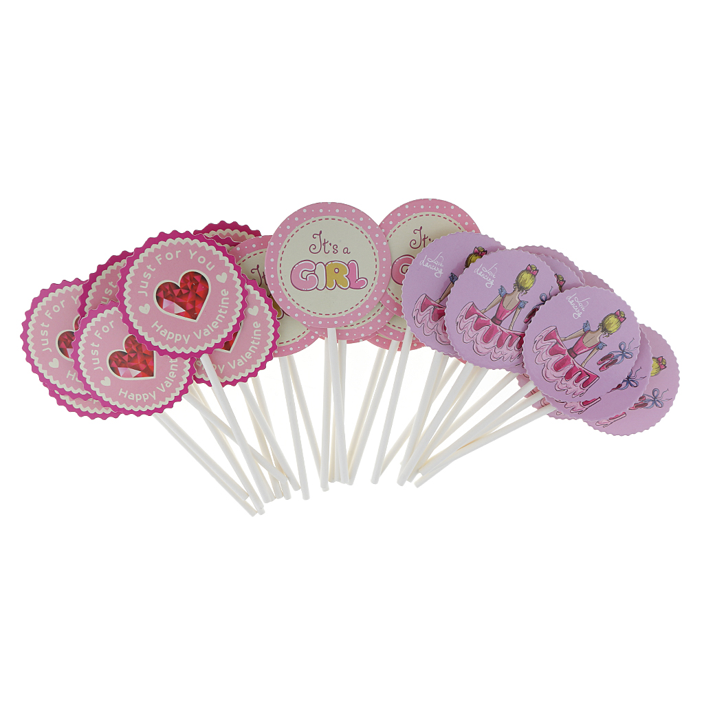 10/30 Pieces It's a Girl /Flamingo Cake Topper Birthday Baby Shower Wedding Party Decorative Cake Fruit Food Picks Decoration