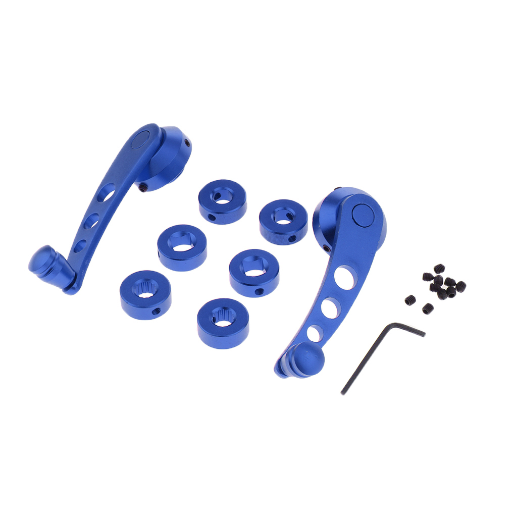 2pcs Window Crank Handle Winder Billet Aluminum Universal Car Wagon Door Window Crank Handle Winder (Pair)