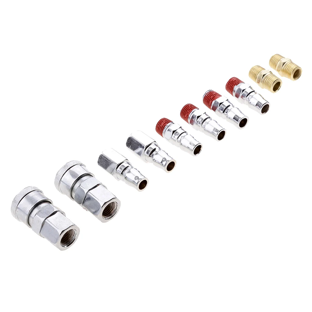 10pcs Air Quick Connector Adapter for Air Tool Compressor Auto 