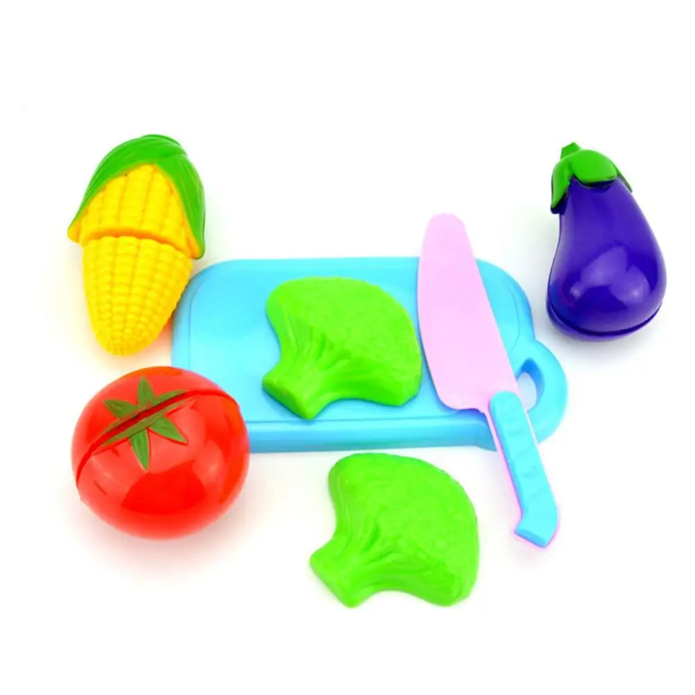 6 PCS Kids Kitchen Fruit Vegetable Food Pretend Role Play Cutting Set Toys 
