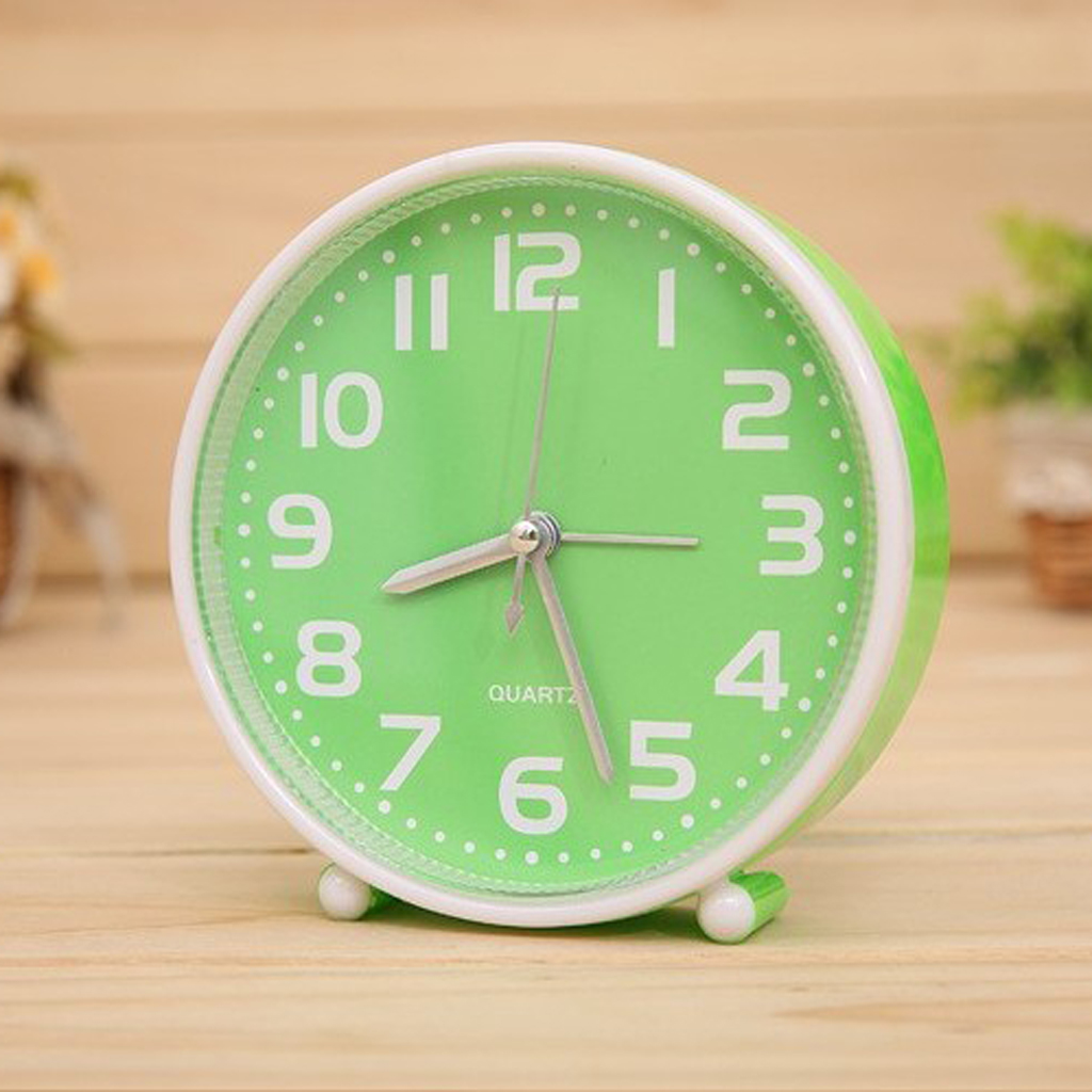 5 Inch Candy-colored Non-ticking Portable Alarm Clock With Night Light