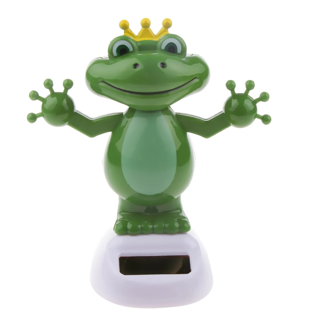 Cute Frog Doll Car Interior Ornament Solar Power Dancing Toy Car Home Decor Kids Toy Desk Table Office Display