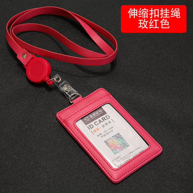 Luxury ID Badge Tag Lanyard Real Calf Leather Credit Card Holder for Office  Work Top End Handmade Student Identity Card Holders - AliExpress