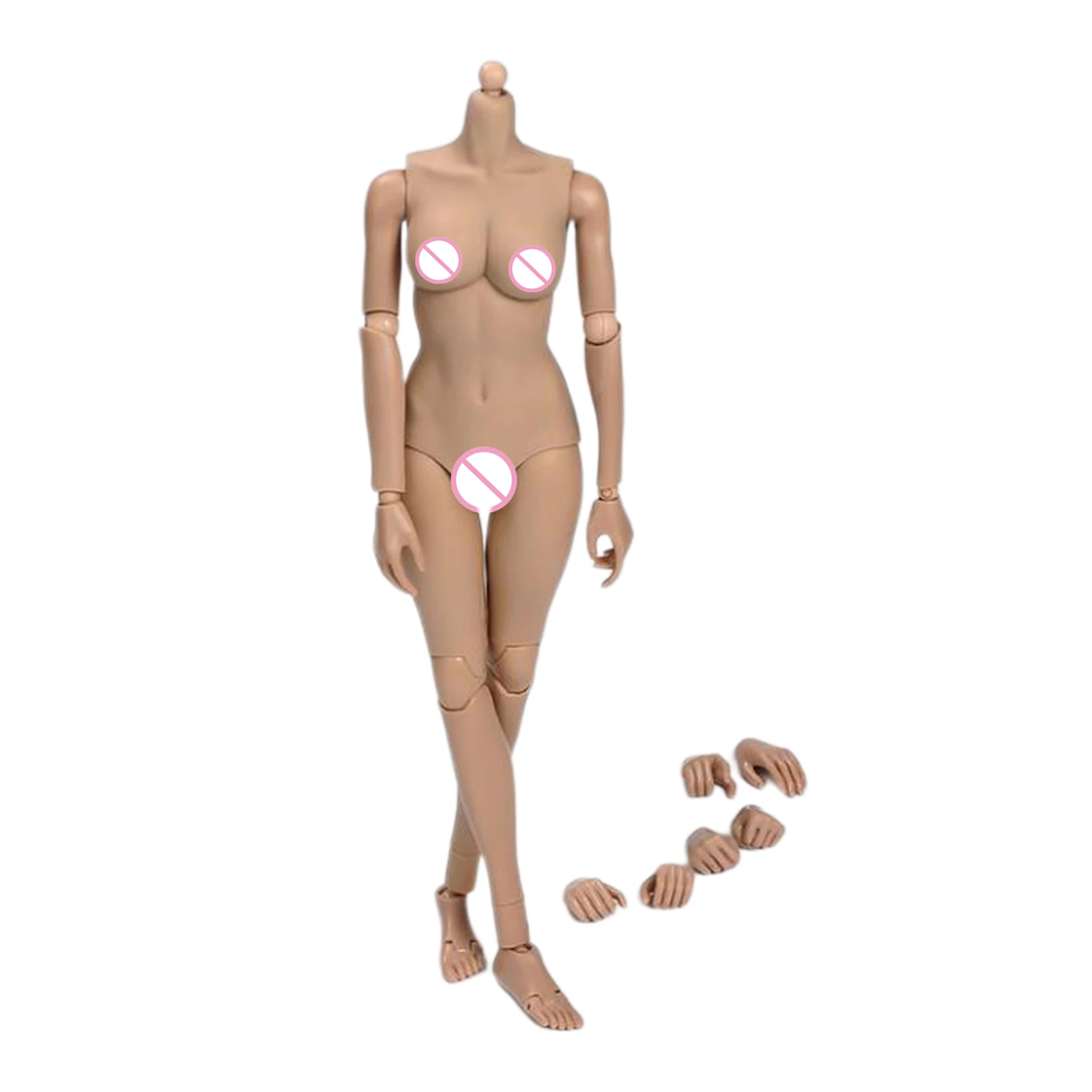 1:6 Scale Female Naked Body Toy White/Wheat Skin 27cm Heigth Figure Doll