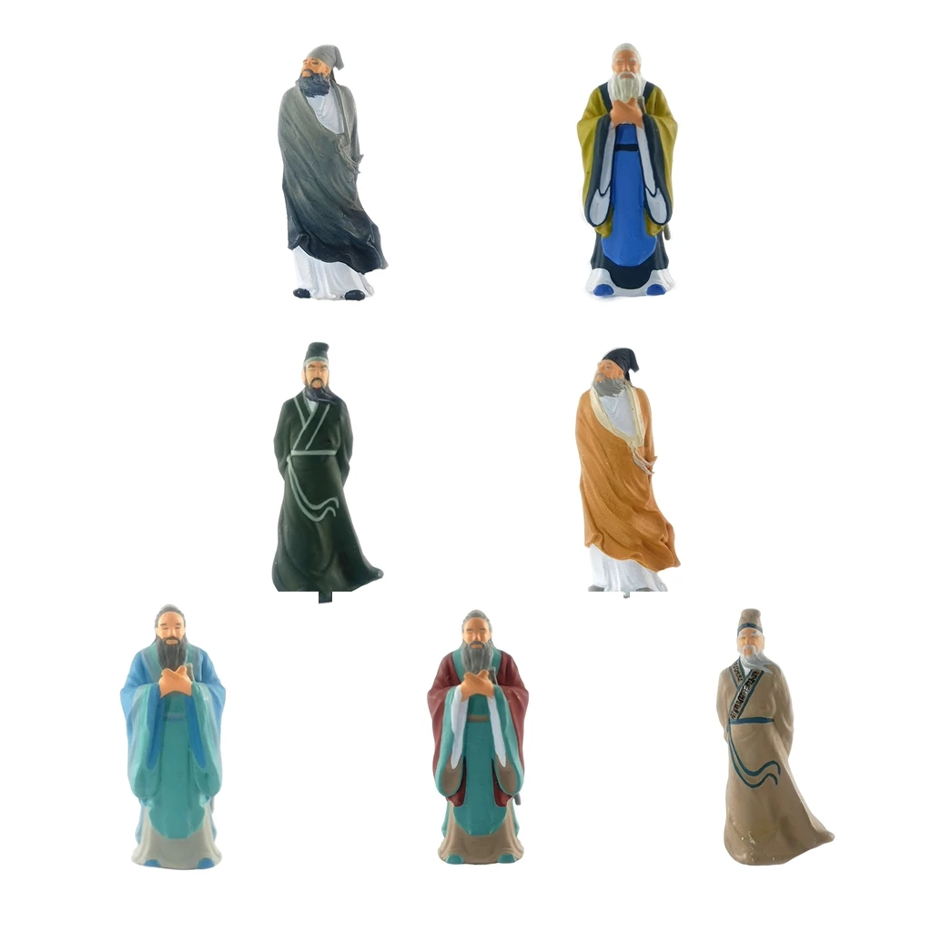 1:64 Scale Mini Ancient Poet Figure PVC People Layout Scenario Diorama