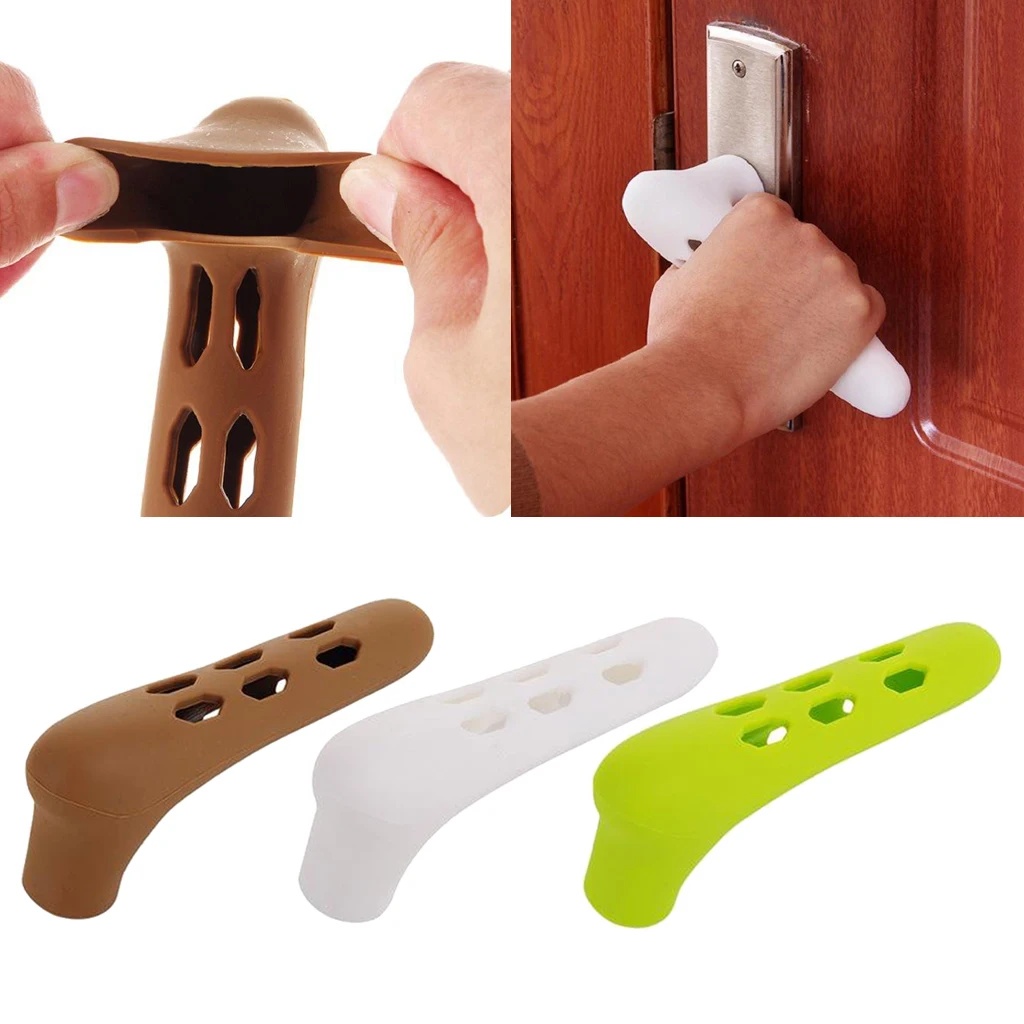 1Pc Home Silicone Door Handle Protective Baby Safety Cover Protective Coffee