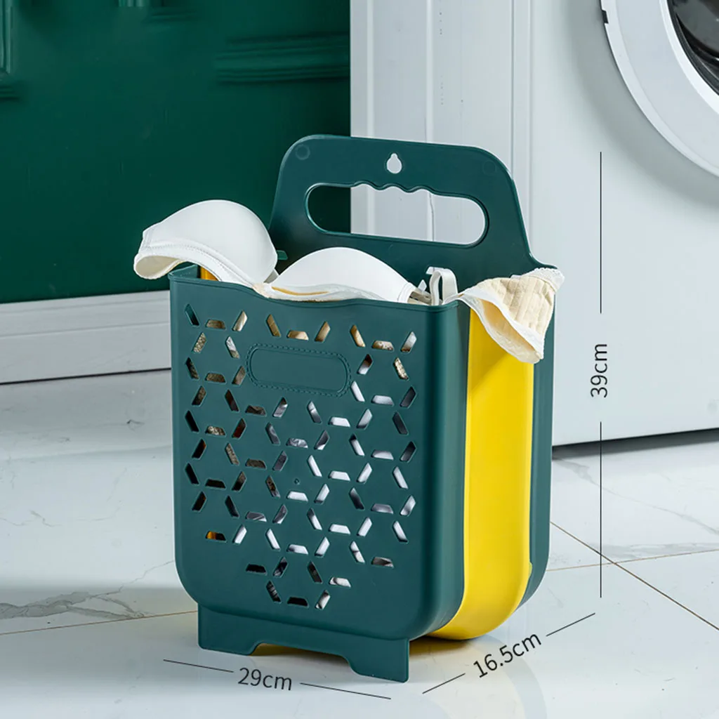 Folding Portable Wall Hanging Laundry Hamper Towel Dirty Clothes Underwear Organizer Container for Bathroom Home Dormitory