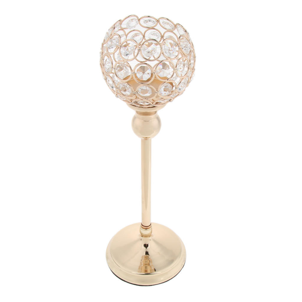 Crystal Globe Candelabra Wedding Pillar Centerpiece Votive Candle Holder Gold / Silver Color Chandelier