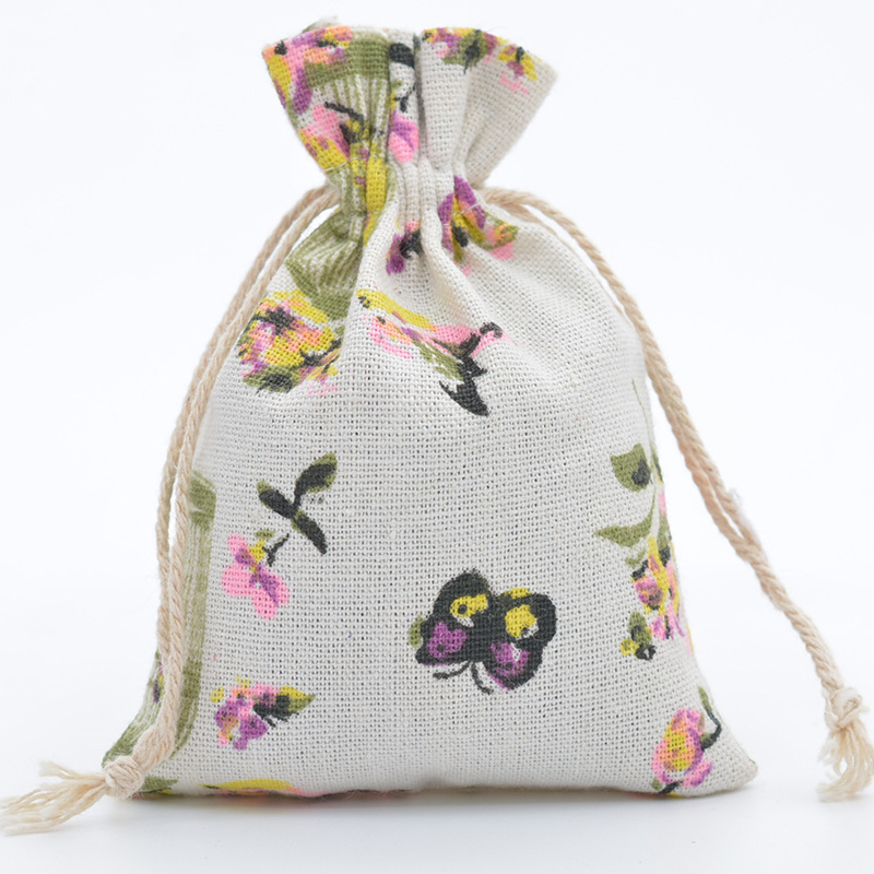 10pc niedlichen Druck wieder verwendbare Baumwolle Linie Tasche Kordel zug Beutel Süßigkeiten Gunst Halter Schmuck Party Geschenke Tasche 10x14cm/13x18cm 29 Farben – Detail 10