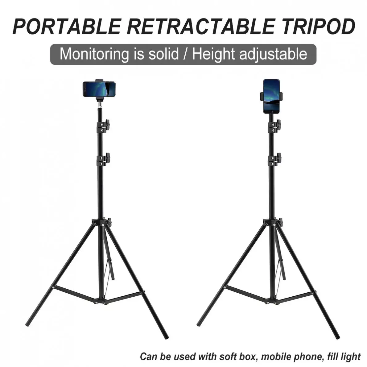 210cm Selfie Ring Fill Light Tripod Photography Light Stands Fit for Live / Photo / Studio / Video / Lighting Studio Kits