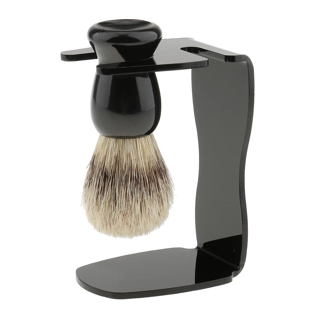 3 in 1 Shaving Brush Set Cleaning Tool Shaving Frame Base Stand Holder + Soap