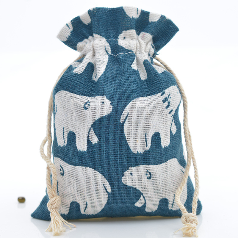 10pc niedlichen Druck wieder verwendbare Baumwolle Linie Tasche Kordel zug Beutel Süßigkeiten Gunst Halter Schmuck Party Geschenke Tasche 10x14cm/13x18cm 29 Farben – Detail 8