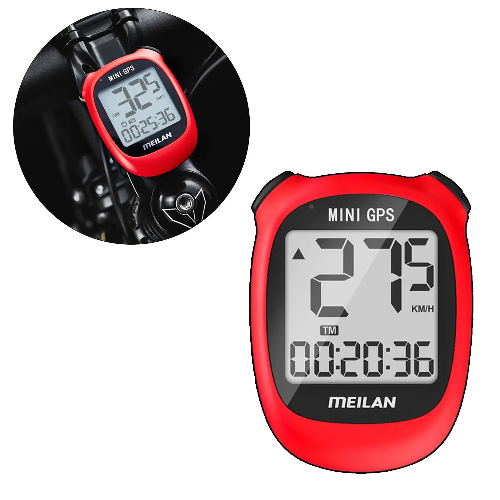 Mini GPS Bike Computer Backlight Speedometer Rechargeable Computer Odometer for Road Bike MTB for Racing Cycle, RC Car,