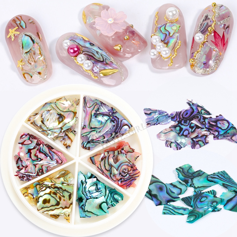 Best of 6 Colors / Wheel 3D Color-changing Abalone Natural Sea Shell Fragments Texture Nail Art Sequins Decoration Slice DIY Manicure AB Reviews & Tips