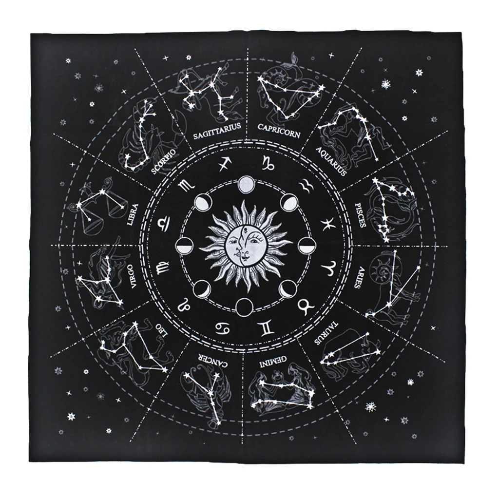 Tarot Cards Tablecloth Table Cover Divination Tapestry, Size: 49 X 49 Cm