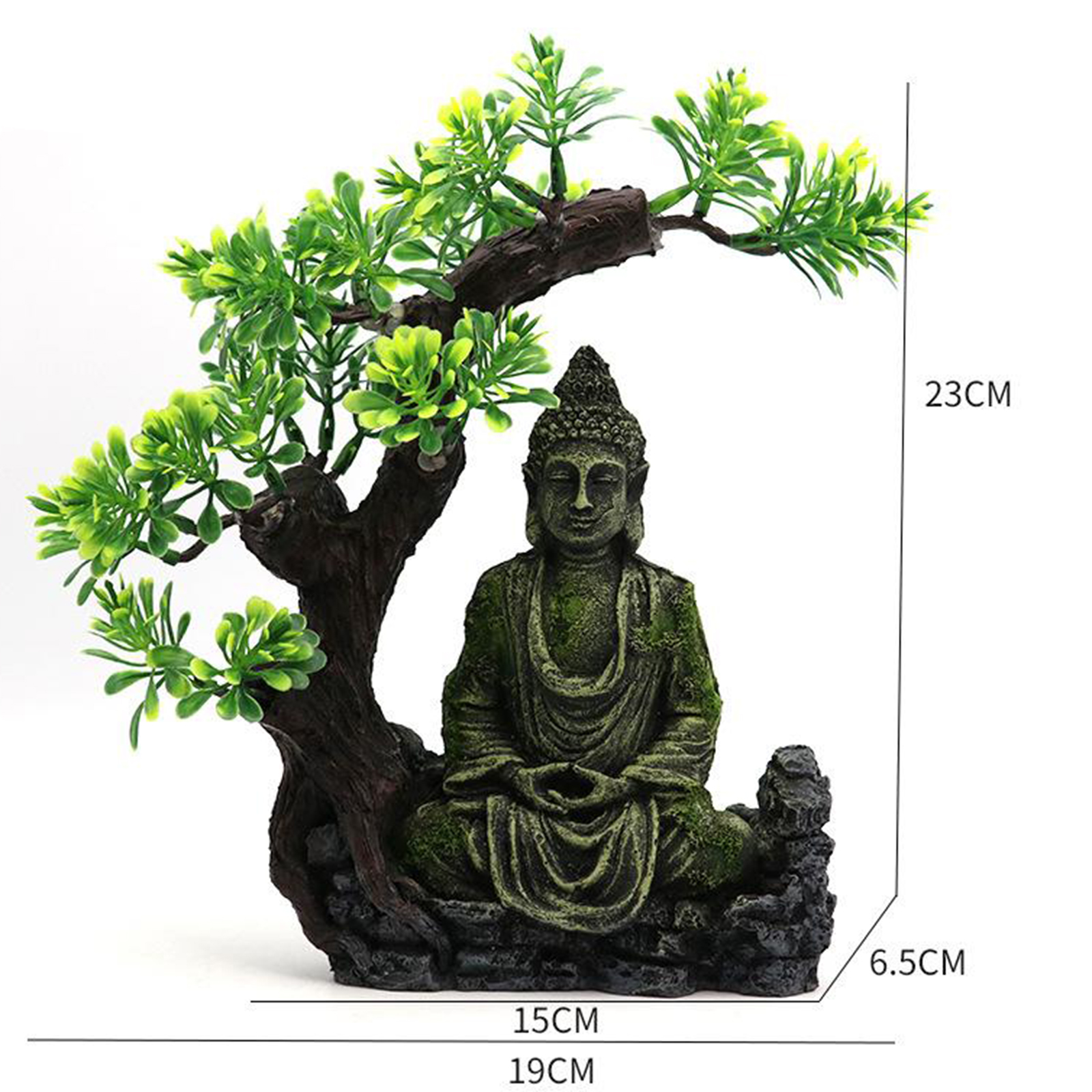 Carved Zen Buddha Figurine Aquarium Hiding Fish Tank Home Desktop Ornaments