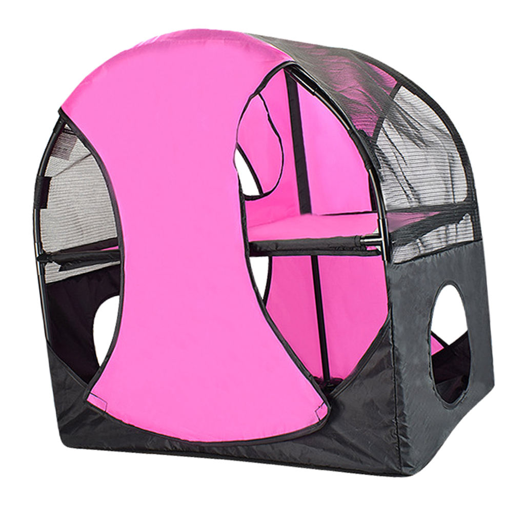 Two Storey Cat Climbing Tower Breathable Mesh House Kitten Fun Playing Toys Activity Centre Explore Tunnel