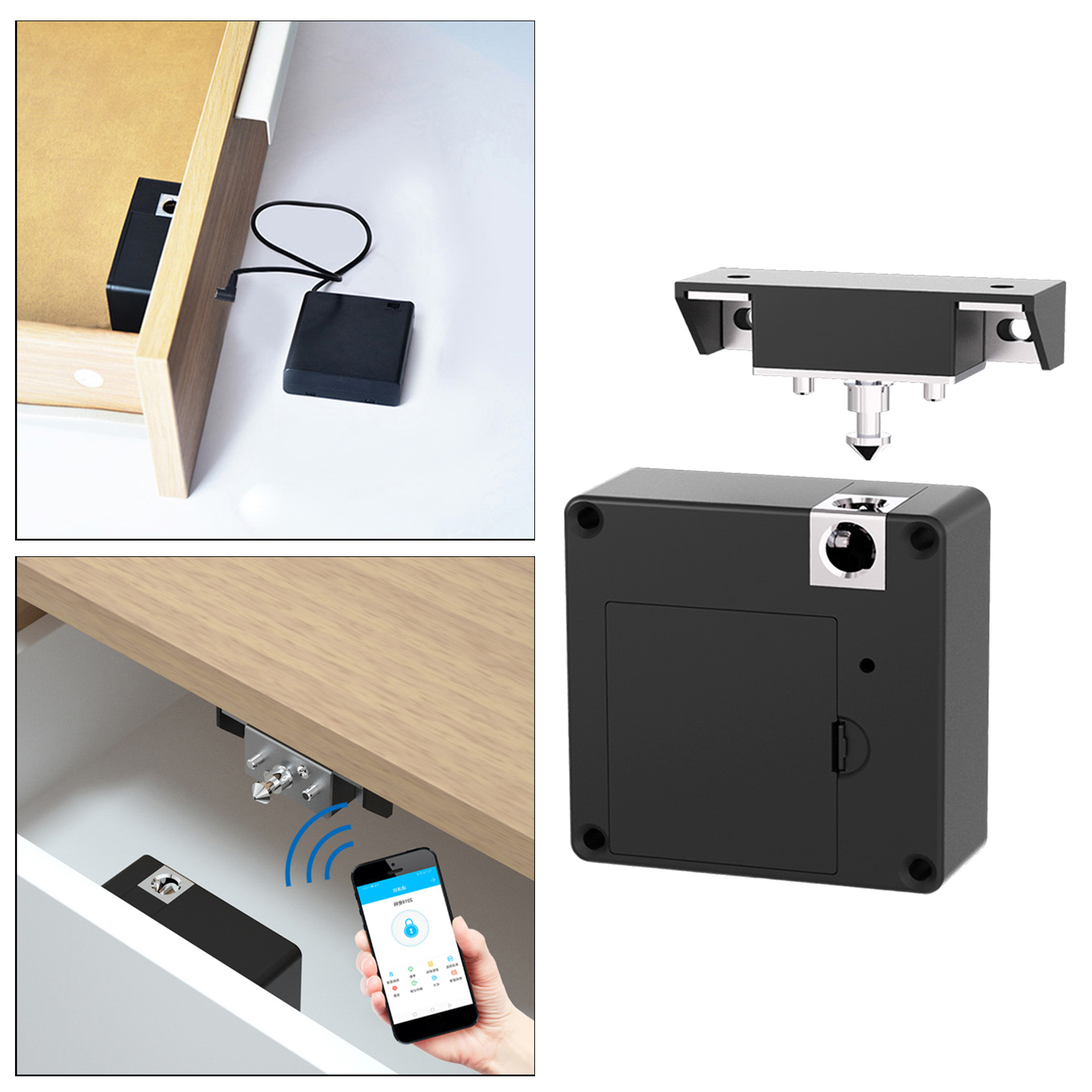 Electronic Cabinet Lock Keyless Hidden DIY RFID Card Entry Privacy Lock NFC for Wooden Cabinet Cupboard Drawer Home Office