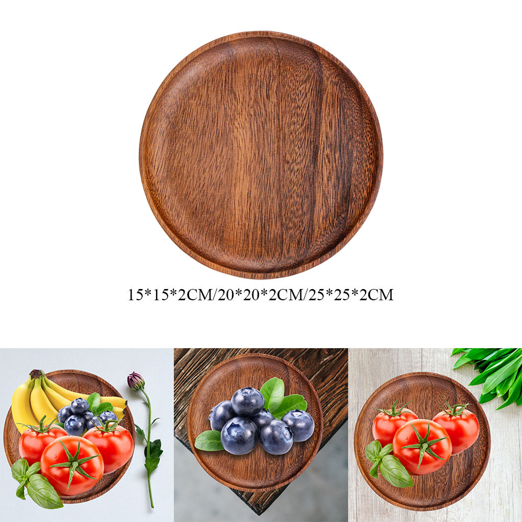Handmade Walnut Wood Serving Tray Platter for Cookie Fruits Tea Food Breakfast Snacks Plate Tableware Non-Slip Home Decor