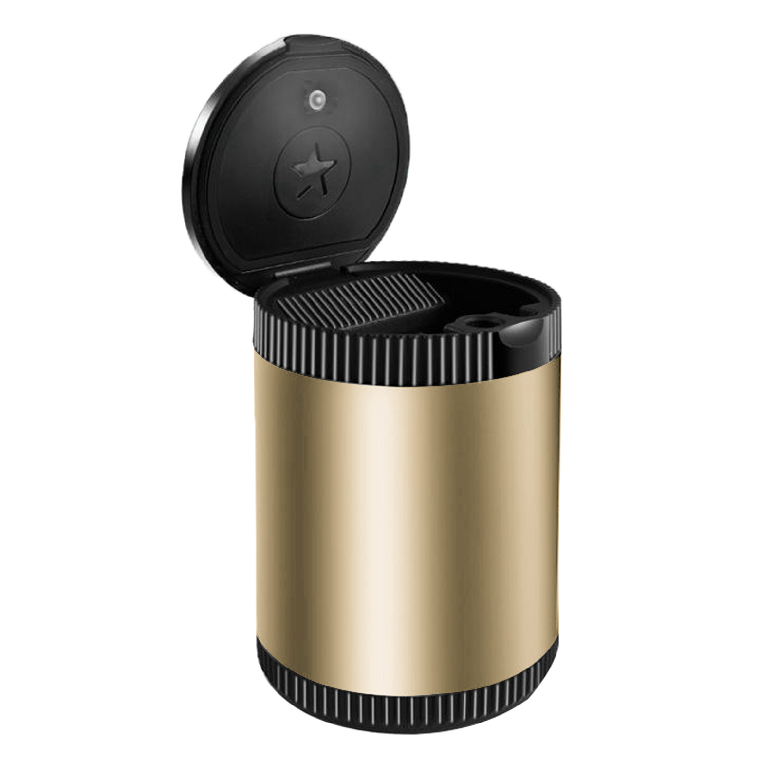 Car Ashtray with LED Light Ash Tray Aluminum Cup Portable Smokeless Auto Ashtray