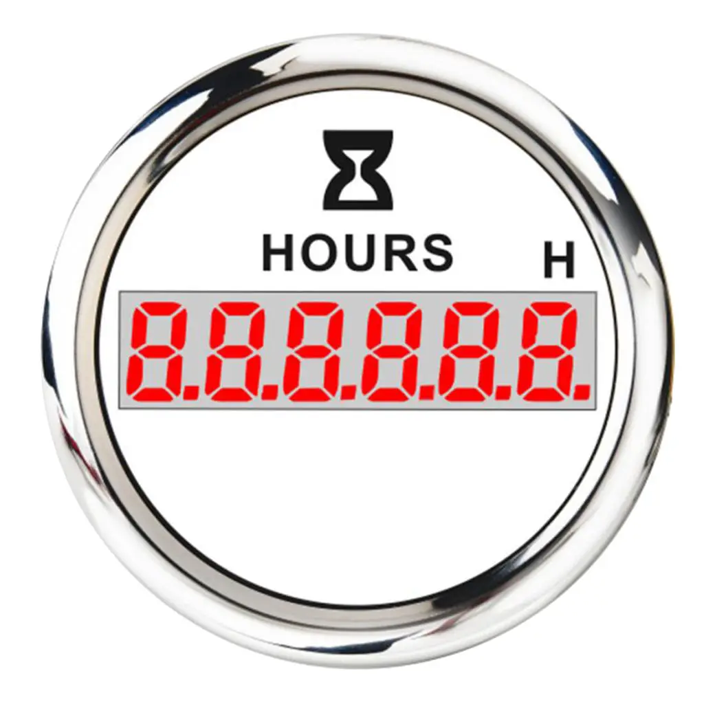 Marine Boat Parts Digital Hour Meter 52mm Round Gauge Waterproof