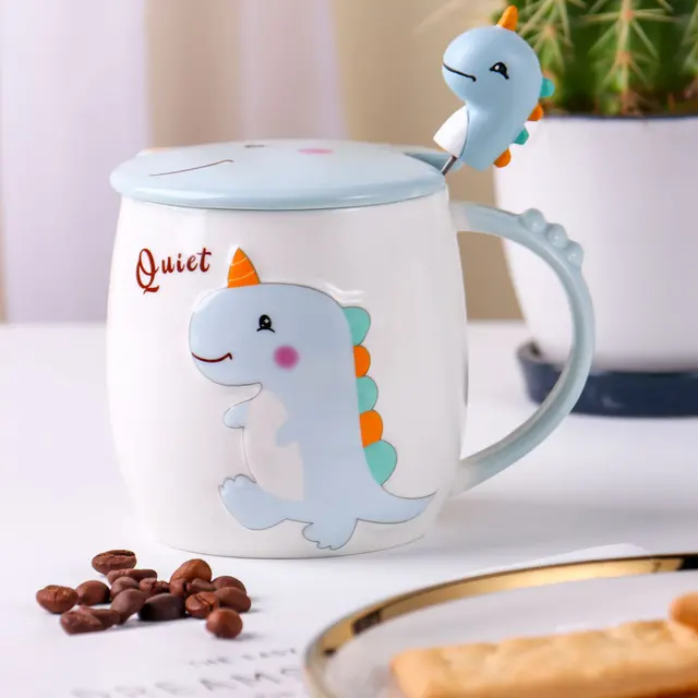 Mug Kawaii Mug Ceramic Coffee mug with lid Tea cup with lid Cat Cup Unique  novelty cup aesthetic gift for animal lovers ceramic cup lid set