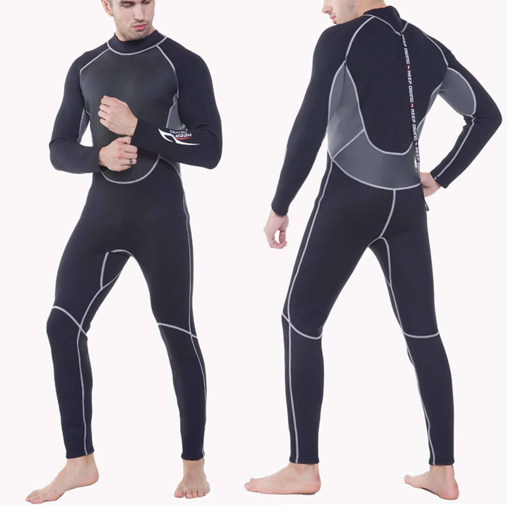 Stretchy 3mm Neoprene Men Surf Dive Wetsuit Kayak Winter Swimming Full Body Wet Suit Warm & Comfortable XS to XXL
