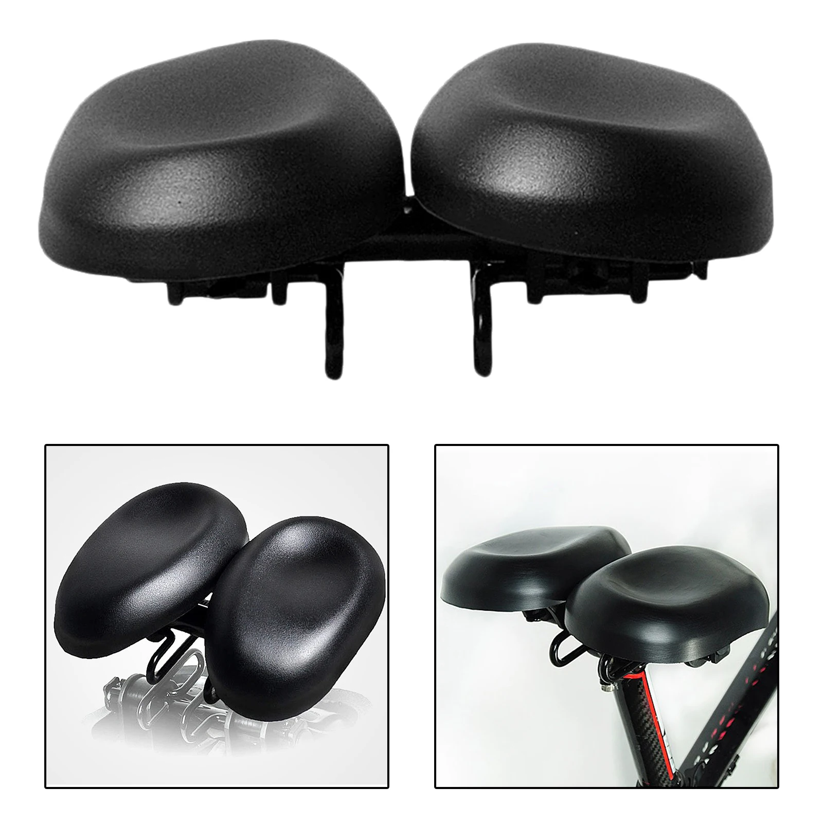 Dual Pad Bike Seat Breathable Comfort Wide Bike Seat Split Waterproof PU Leather Shock Absorbing MTB Bike Saddle Bicycle Saddle