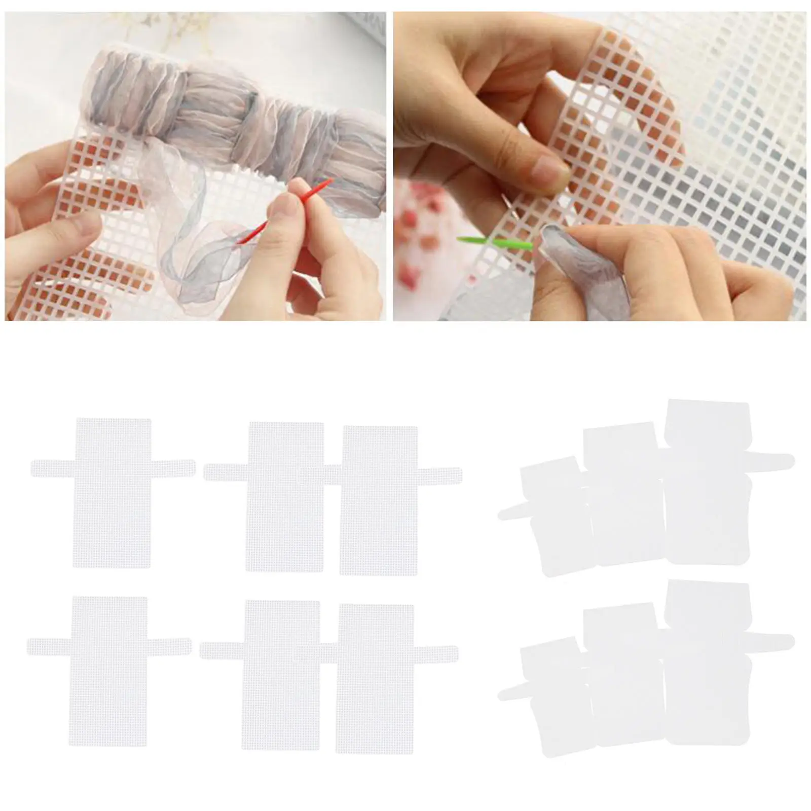 6 X Rectangular Transparent Mesh Plastic Canvas Sheets for Cross Stitch DIY CRAFTS Point Crochet Point