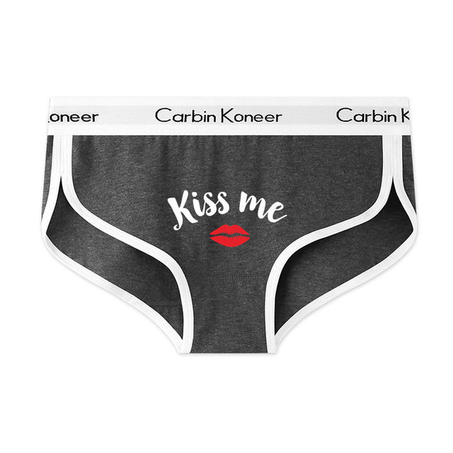 Women's Super Sexy Cotton Comfortable Letter Strap Low-Waist Girl  Underpants Kiss Me Red Sexy Lips Print Underwear Girls Panties - AliExpress