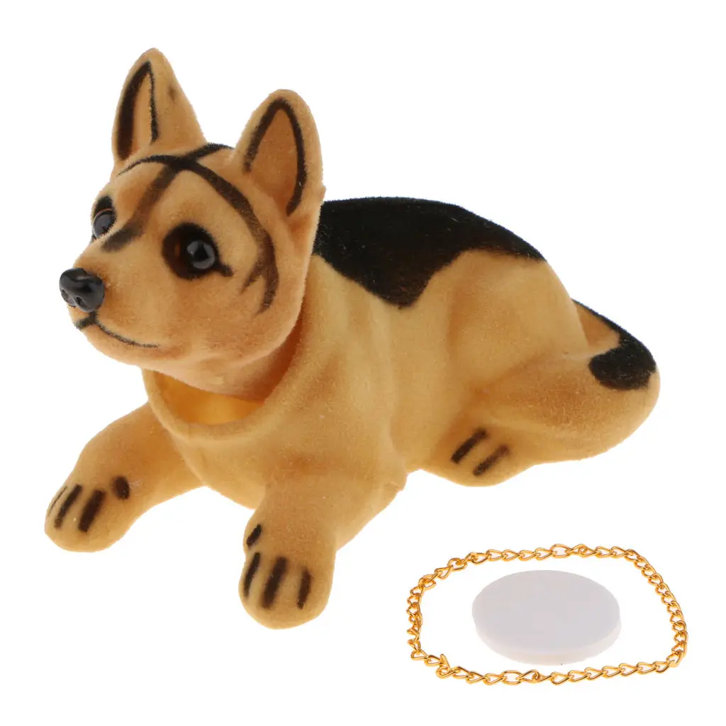 Bobbing Head  Dog Auto Car Dashboard Decors Toy Figurine, 6.6 x 3.2 x 3.9 Inch