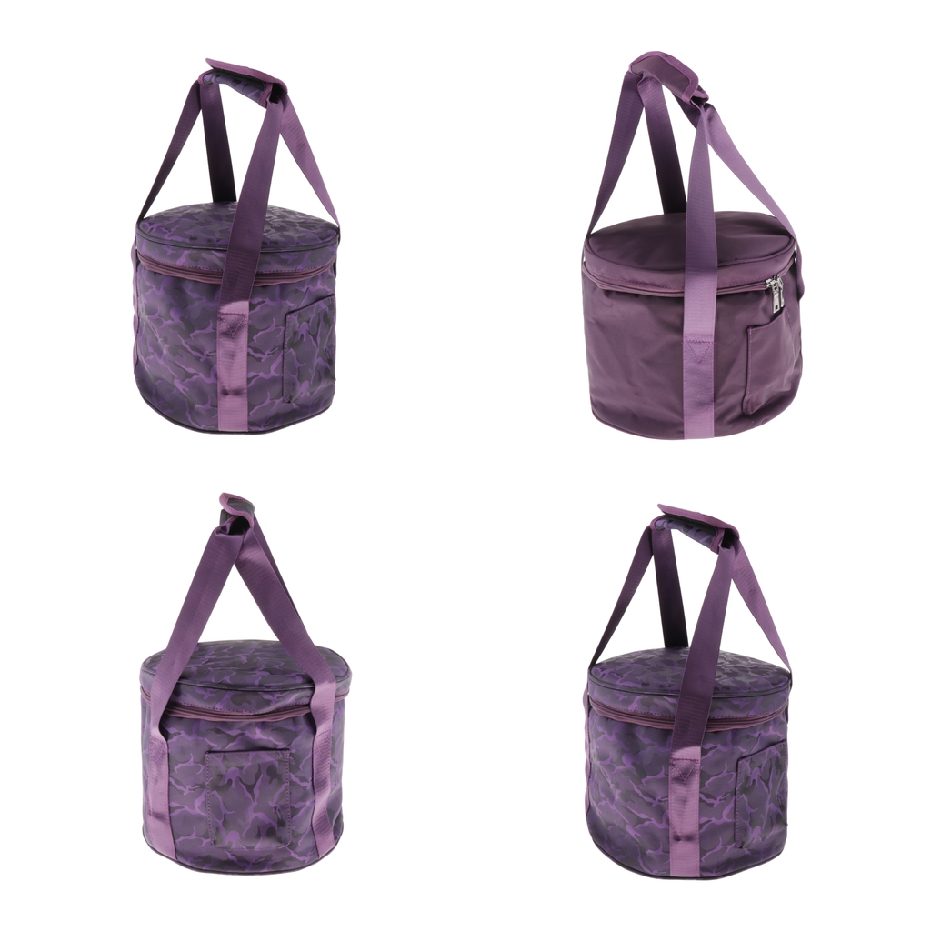 Practical Padded Singing Bowl Carrying Bag Holder Protector Round, Purple