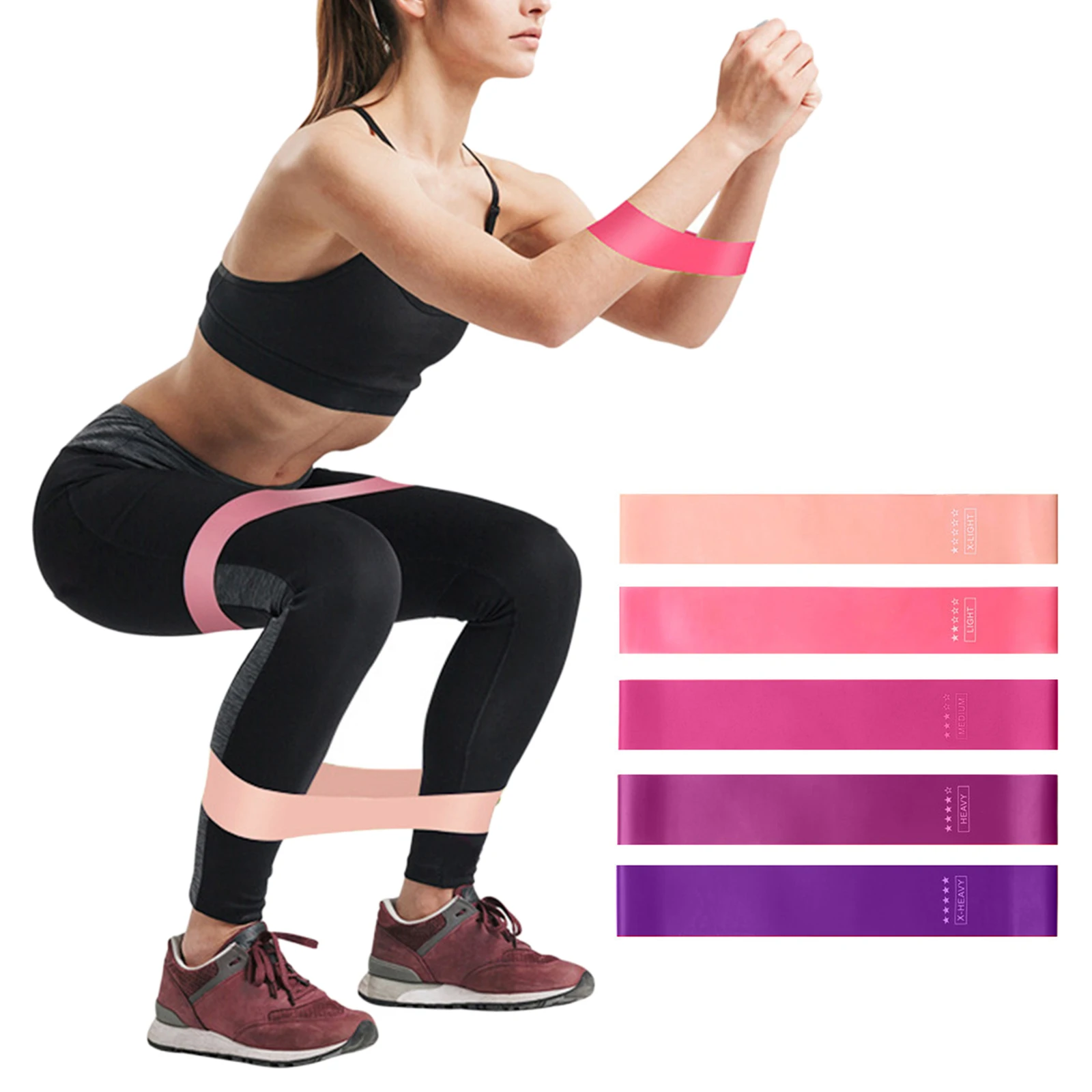 Fitness Gym Resistance Band for Upper & Lower Body Core Exercise At-Home Workouts Rehab Legs and Butt Exercise