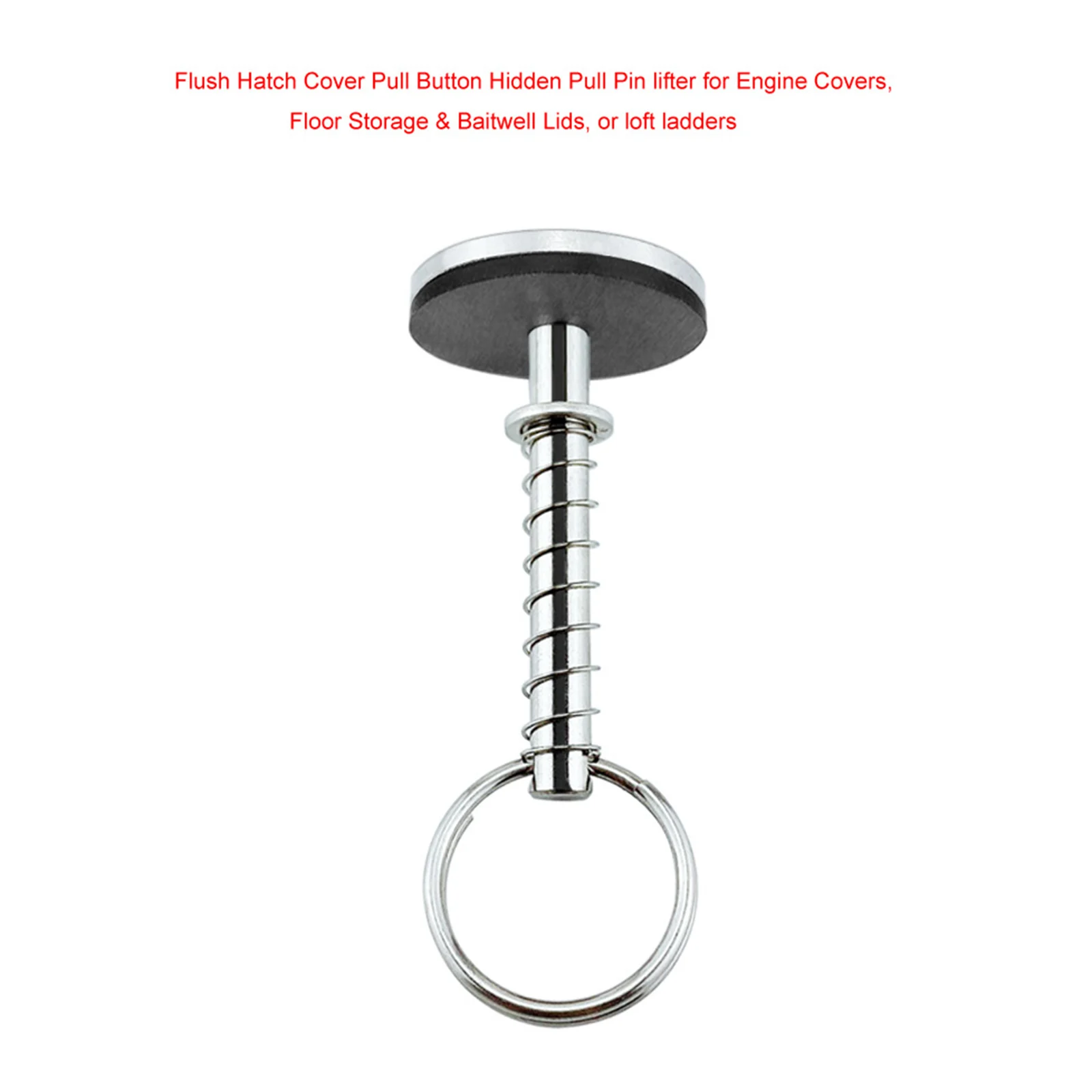 Stainless Steel Boat Hatch Cover Pull Button with Spring Hidden Pull Pin Lifter for Engine Cover Floor Storage Loft Ladders