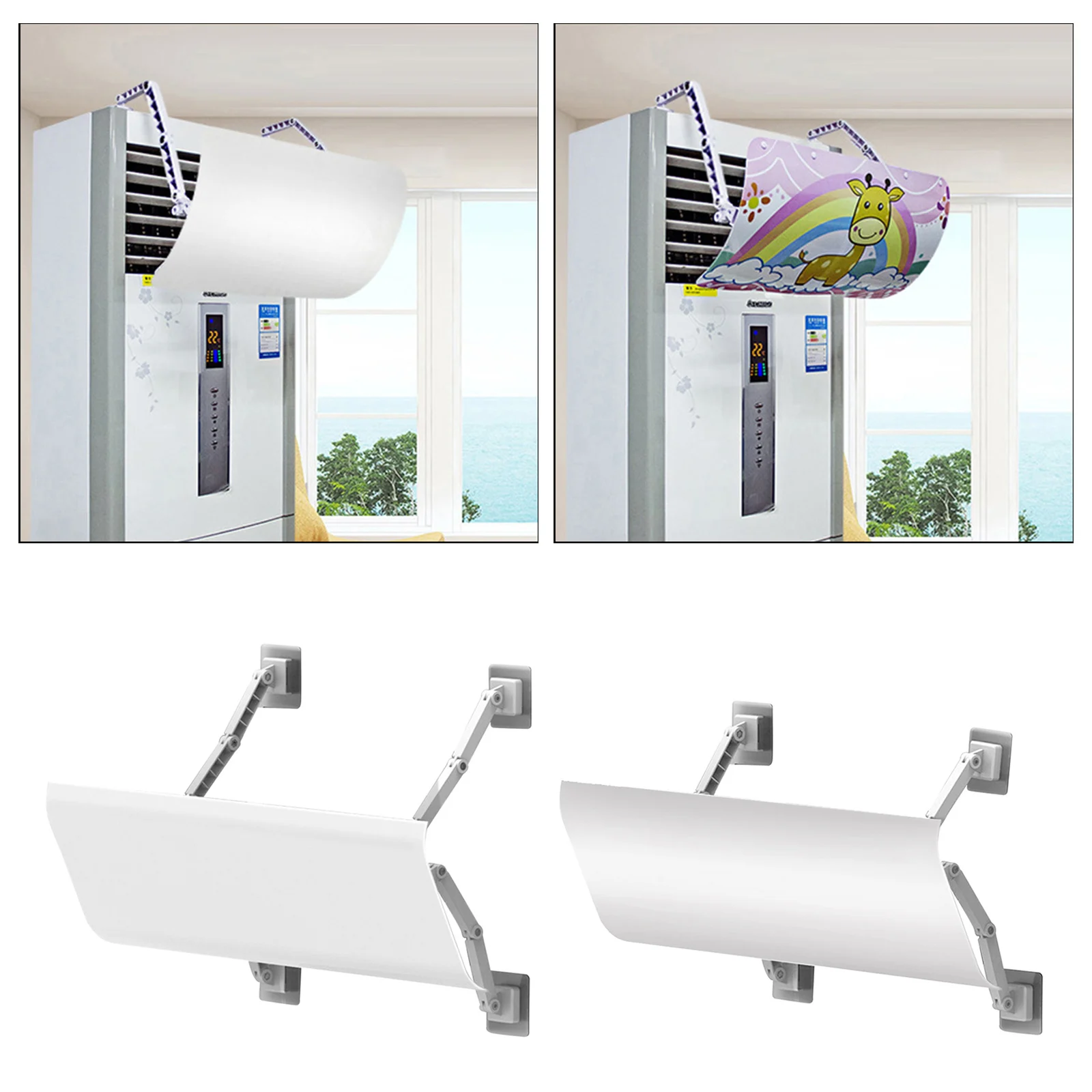 Floor/Wall Mount Air Conditioner Deflector Windshield Anti Direct Blowing for Home Office Supplies