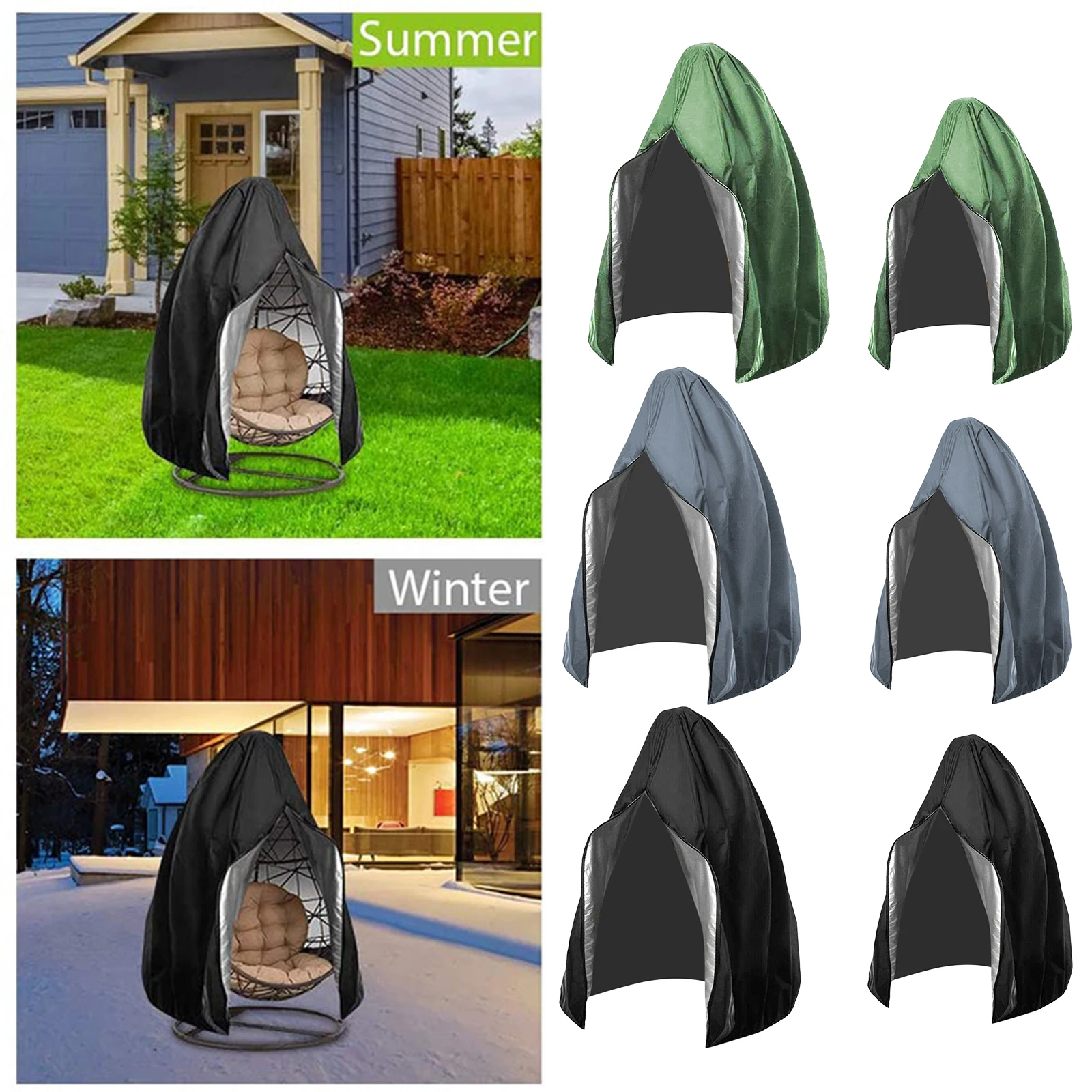 Waterproof Patio Chair Cover Egg Swing Chair Dust Cover Protector With Zipper Outdoor Hanging Egg Chairs Rain Cover