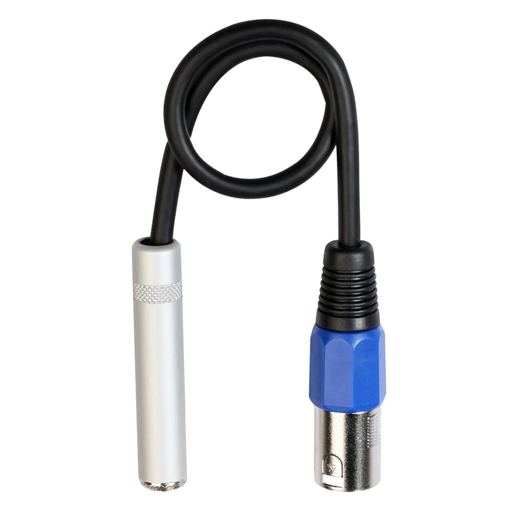 Stereo Audio 6.35mm Female Jack to 3-pin Male XLR Plug Cord 1ft 0.3 m